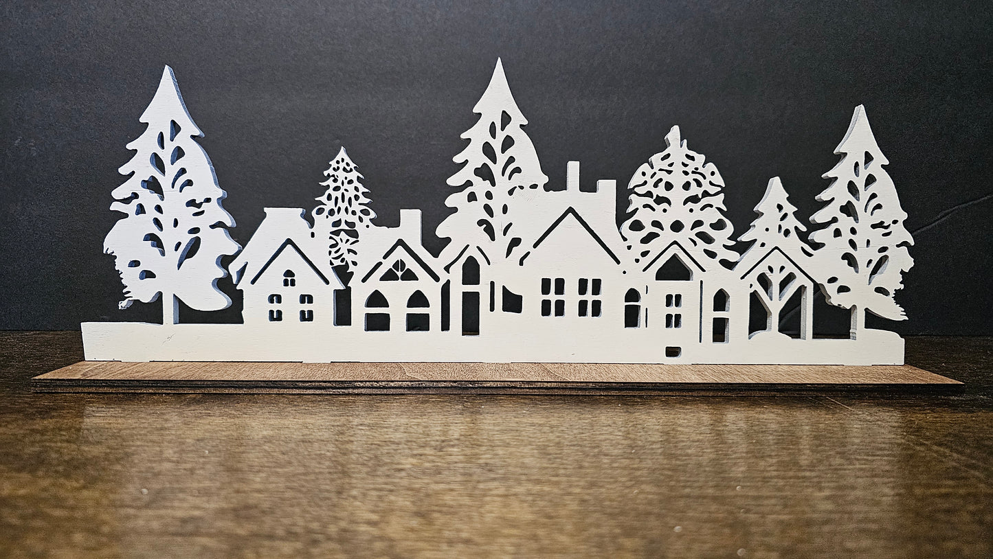 Large Wooden Laser Cut Villages