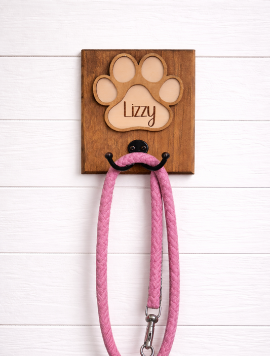 Paw Print Leash Holder - Personalized