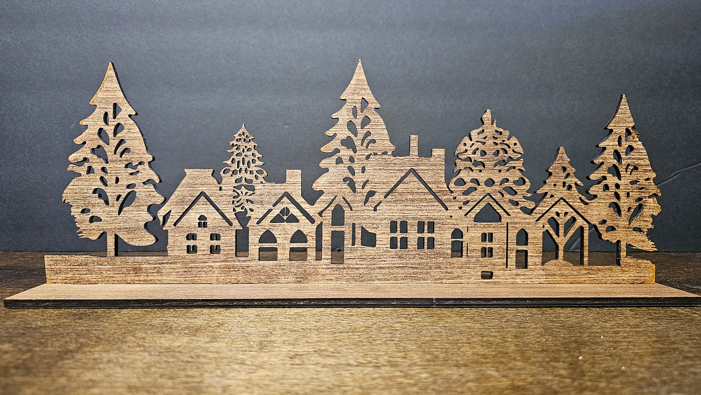 Large Wooden Laser Cut Villages