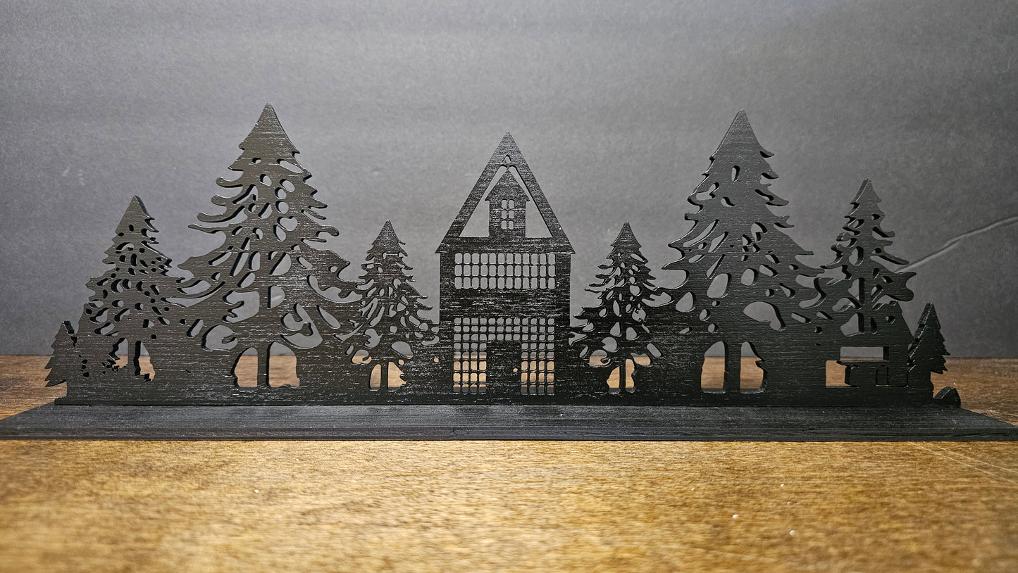 Large Wooden Laser Cut Villages