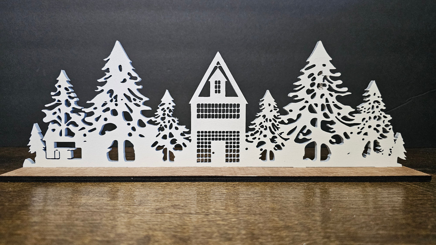 Large Wooden Laser Cut Villages