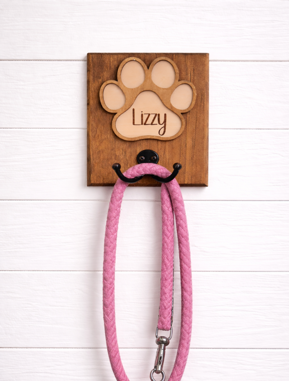 Paw Print Leash Holder - Personalized